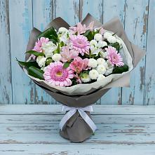 Букет цветов из:  Герберы, Альстромерии и Хризантемы в Новой Чигле