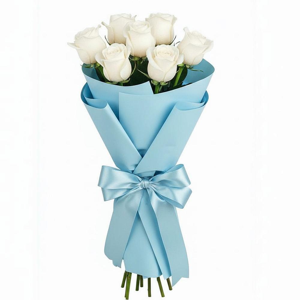 Букет 7 белых роз Проуд в Новой Чигле