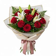 Букет цветов из:  Лилии и Розы в Новой Чигле