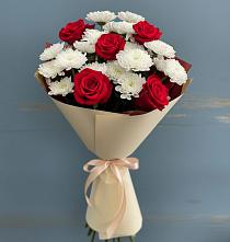 Букет цветов из:  Розы и Хризантемы в Новой Чигле