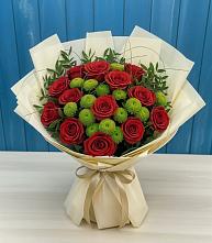 Букет цветов из:  Розы и Хризантемы в Новой Чигле