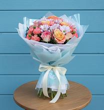 Букет цветов из:  Хризантемы и Розы в Новой Чигле