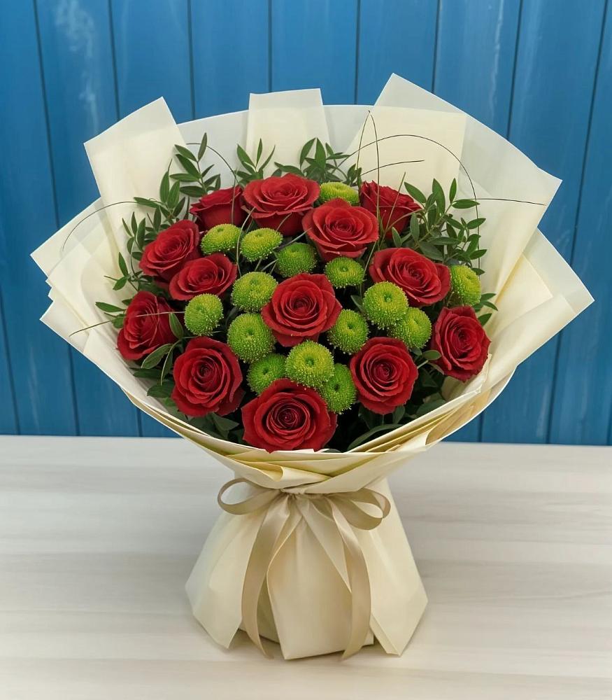 Букет цветов из: Розы и Хризантемы в Новой Чигле